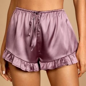 Lulus Satin Ruffled Pajama Shorts